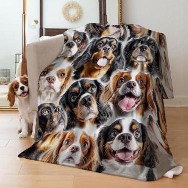 Imagem de Cobertor de cachorro Cavalier King Charles para mulheres e homens, presentes Cavalier King Charles para amantes de cães 152 cm x 203 cm