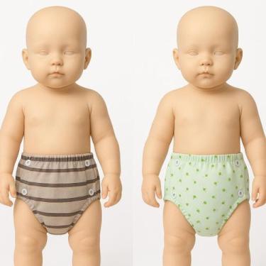 Imagem de Kit 2 Calcinha Cueca Desfralde Infantil Algodão Reutilizável Bicho Mol