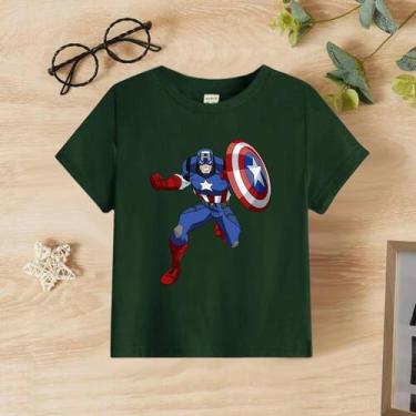 Imagem de Camiseta infantil personagens - Capitão América , Verde musgo, 4