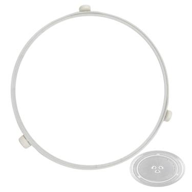 Imagem de Substituição de anel de suporte de mesa giratória de micro-ondas WB06X10705 24.1 cm para micro-ondas GE com rolos, anel giratório de bandeja de forno de micro-ondas, suporte de bandeja de placa de