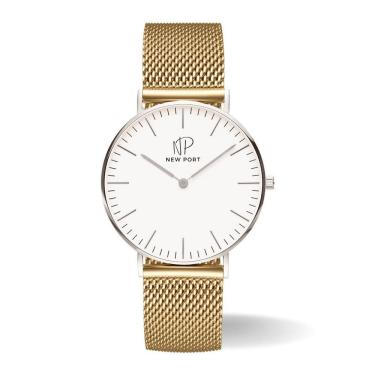 Imagem de Relógio Masculino Dourado Bonaparte Casual 40mm minimalista New Port