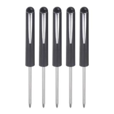 Imagem de HARFINGTON 5 peças de chave de fenda de bolso não magnética Phillips de 3 mm mini chave de fenda portátil com clipe para mecânico, eletricista, técnico, preto