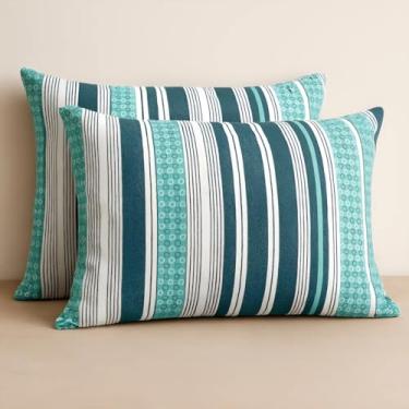 Imagem de Kit 2 Fronhas Avulsas Estampadas Para Travesseiro Malha 100% Algodão Toque Macio Com Zíper Hotel Pousada (Modelo 2, 70x50 cm)