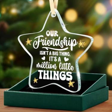 Imagem de Presentes de amizade – Enfeite de vidro estrela, lembrança sentimental para melhores amigos, colegas de trabalho ou irmãs, perfeito para Natal, Ação de Graças, formatura ou aniversário, presente de