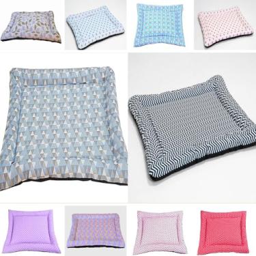 Imagem de Colchonete Pet Quality Impermeável para Cães, Tricoline 100% Algodão, Lavável, Retangular (Azul Bebê Collor, Médio)