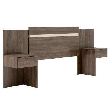 Imagem de Cabeceira Cama Box Madeirado Casal/Queen Urban c/ 2 Gavetas Legno/Off White - Carraro