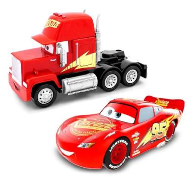 Imagem de Relâmpago Mcqueen Rusteze e Mack Disney Carros Roda Livre 13cm - Toyng