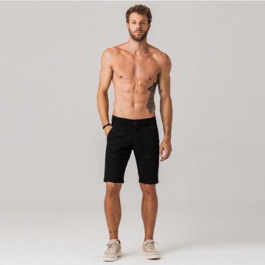 Imagem de Bermuda Chino Preta Masculina Sarja Rock e Soda-Masculino