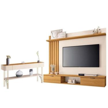 Imagem de Painel Para Tv Suspenso Lets E Aparador Vivant Cinamomo Off White - Hb Móveis