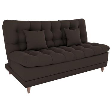 Imagem de Sofa Cama 2 Lugares 185 Cm Duda Veludo Light B255 Milani Store Marrom