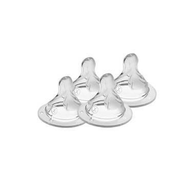 Imagem de Kit 4 Bicos de Silicone Mamadeira Fluxo Super Rápido 6m+ MAM
