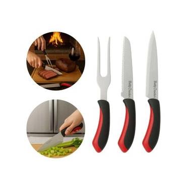 Imagem de Conjunto Faca Serrilhada Multiuso Garfo 3 Pçs Betty Crocker
