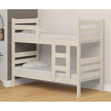 Imagem de Beliche Solteiro Bahia Reforçado Madeira Maciça com Proteção Cor Branco