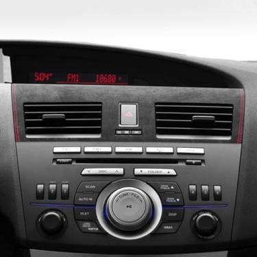 Imagem de BETTERHUMZ Acabamento de moldura de tomada de ar condicionado para Mazda 3 Axela 2010 2011 2012 2013 Mazdaspeed 3 para Alcantara Adesivo de console central de couro carbono acessórios interiores de