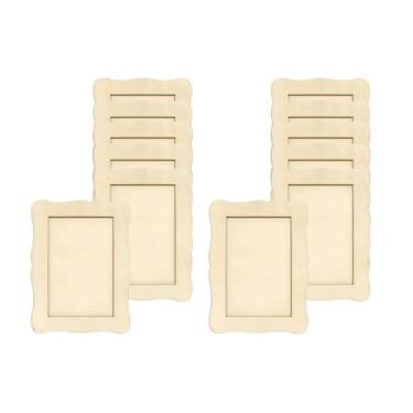 Imagem de oshhni Moldura de madeira faça você mesmo, porta-retratos de mesa, materiais para pintura e artesanato, projetos de arte escolares, Natal, 12 PeÇas