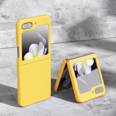 Imagem de Capa com toque aveludado para Samsung Galaxy Z Flip 3 4 5 6 7 5g Flip6 Flip5 - Capa protetora (Para Samsung Z Flip5/Amarelo)