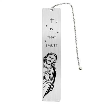 Imagem de Fetiger Presentes de Natal engraçados para mulheres e homens, marcador de livro cristão para amigos amantes de livros, meias para ele, meninas adolescentes, presente religioso de aniversário engraçado