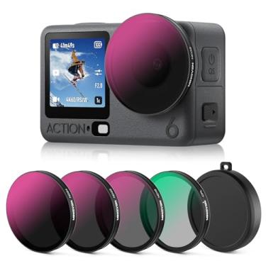 Imagem de MINGVEN Conjunto de filtros Osmo Action 6 ND com capa de silicone para lente, filtros CPL + ND de encaixe para acessórios DJI Osmo Action 6 - pacote com 4 (CPL, ND16, ND32, ND64)