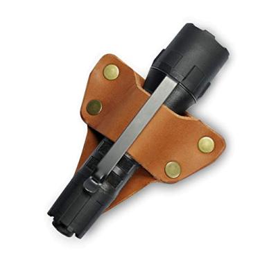 Imagem de American Bench Craft Coldre de lanterna compatível com STREAMLIGHT PolyTac 88850 e STREAMLIGHT ProTac 1L-1AA, coldre de lanterna de couro tático, suporte de cinto de lanterna (bronzeado)