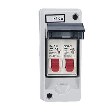 Imagem de Luqeeg Caixa de Distribuição à Prova D'água de 2 Vias Tipo MCB C Retardador de Chama para Uso Externo, ABS de Resistência Ao Impacto, Material de PC para Casa, Oficina, Garagem (6A 32A)