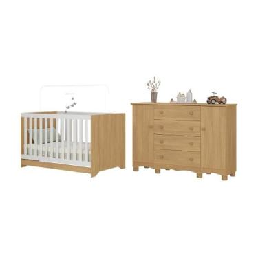 Imagem de Berço Americano 3 em 1 com Cômoda 2 Portas 4 Gavetas Dengo Multimóveis