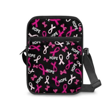 Imagem de CLOHOMIN Bolsa mensageiro para mulheres pequena bolsa tiracolo masculina bolsa tiracolo para chave óculos organizadores de cartões de crédito presentes de férias, Laço de fita rosa