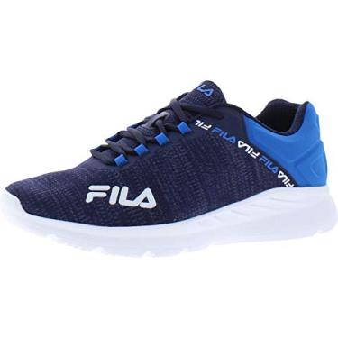 Imagem de Fila Memory Electraxis 20 Mesh Fitness Tênis de corrida masculino, azul-marinho, Azul marinho, elétrico, branco, 41