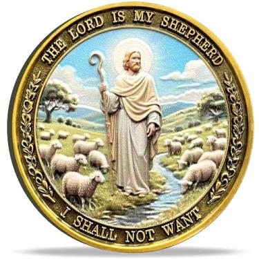 Imagem de The Lord is My Shepherd Christian Challenge Coin - Inspirational Religious Gift for Christians, Prayer, Devotion, Faith, and Encouragement