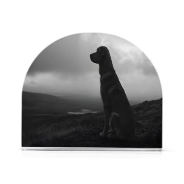 Imagem de JUZIHAI Suporte de guardanapo de cachorro para mesa dispensador de guardanapo de acrílico para mesa suporte de lenços independente para cozinha sala de jantar bar festa decoração de casa