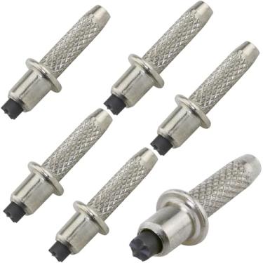 Imagem de FMHXG 6 peças de acessórios para mastro de trekking pontas de aço de tungstênio para neve antiderrapante bastões de caminhada de carboneto 10 x 32 mm para serviço pesado universal de substituição de
