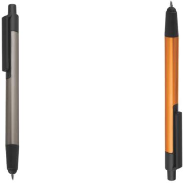 Imagem de Caneta Esferográfica Retrátil em Plástico, Escrita Azul, 0.5mm, Ambidestra, 1 Unidade design moderno para estudos (Cinza e Laranja)