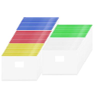 Imagem de Haploon 50 envelopes transparentes com zíper de poliéster (tamanho carta A4) - Pastas de documentos de plástico reutilizáveis resistentes com bolso para etiquetas | Bolsa impermeável com zíper para