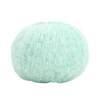 Imagem de Fio de lã macia tricô lã mistura de fios de crochê artesanato 25 g várias cores para bricolage, suéteres, boneca, cachecóis, acessórios, verde-aqua