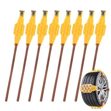 Imagem de Shakven Correntes De Neve, 8 Peças De Garras De Tração Para Pneus Automóveis, Corrente Ajustável para Pneus de, Para Condução Invernal Suv Camião Furgoneta Sedan 16-25cm