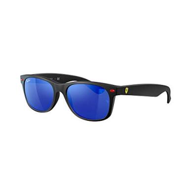 Imagem de Óculos de sol Ray-Ban RB2132M Scuderia Ferrari Collection Square, preto fosco/verde espelho azul, 55 mm
