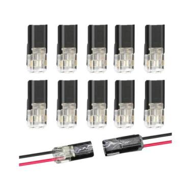 Imagem de Conector Plug-in De Fio Duplo Para Fitas LED De 2 Pinos E 2 Vias, Baix