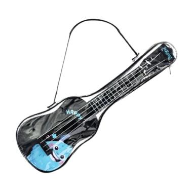 Imagem de YIJU Ukulele infantil de 4 cordas, brinquedo musical, com bolsa para guardar, para meninos e crianças, Preto