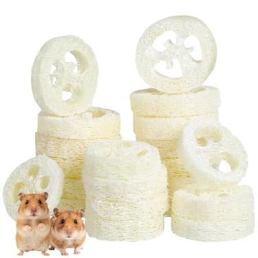 Imagem de Veemoon 20 peças de brinquedo para mastigar bucha para animais pequenos e naturais, brinquedo molar para animais pequenos, cuidados bucais, coelhos, hamsters, limpeza de dentes para dentes saudáveis e