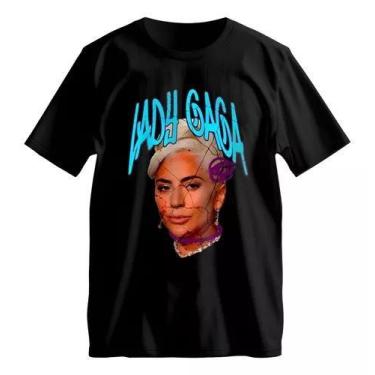 Imagem de Camisa Camiseta Lady Gaga Arte Alternativa Halftone Estilosa - Dinka, 