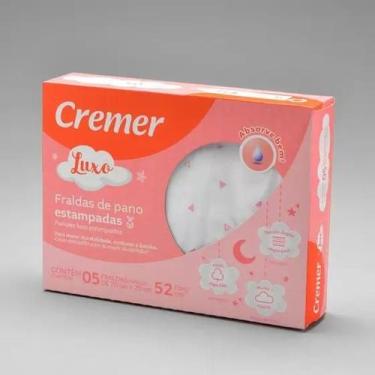 Imagem de Toalha Fralda Luxo Estampa Estrela Rosa Caixa C/5 Unidades - Cremer 