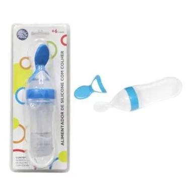 Imagem de Alimentador De Silicone Com Colher Azul - Pais E Filhos - Pais & Filho