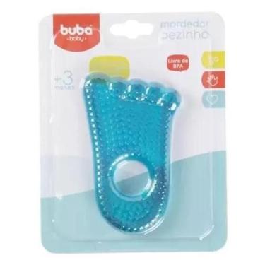 Imagem de Mordedor Bebê Buba Gelado Água Pézinho Azul Resfriável