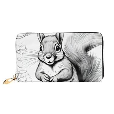 Imagem de XLLingL Carteiras de cartão de crédito impressas, bolsas longas de couro femininas, carteiras com zíper, carteira de viagem simples