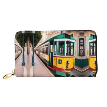 Imagem de XLLingL Carteiras de cartão de crédito impressas, bolsas longas de couro femininas, carteiras com zíper, carteira de viagem simples