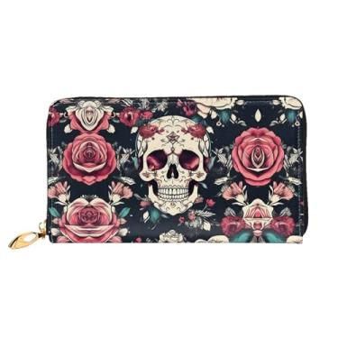 Imagem de XLLingL Carteiras de cartão de crédito impressas, bolsas longas de couro femininas, carteiras com zíper, carteira de viagem simples