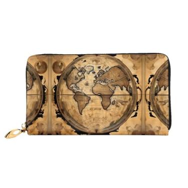 Imagem de XLLingL Carteiras de cartão de crédito impressas, bolsas longas de couro femininas, carteiras com zíper, carteira de viagem simples