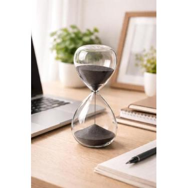 Imagem de Ampulheta Decorativa de Vidro Transparente 15 ou 30 Minutos Relógio de