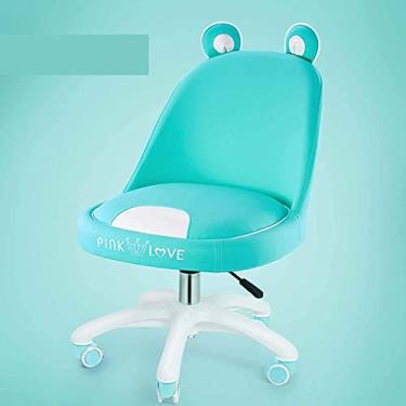 Imagem de Cadeira de escritório sem braços com encosto médio, cadeira de trabalho giratória ajustável, cadeira executiva com nervuras ergonômicas, para barbeiro, escritório, casa, computador, preto 76 x 50 x 35