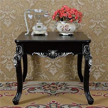 Imagem de Sala de estar simples casa estilo americano mesa pequena sofá europeu armário lateral pequena mesa quadrada mesa de centro mesa lateral (cor: 60 x 60 x 56 cm 4) (70 x 70 x 61 cm 17)
