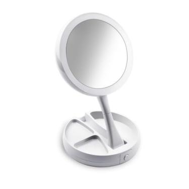 Imagem de Espelho Com Led KIT1 A 4 De Mesa Com Aumento 10x Led Luz Dobravel Para Maquiagem